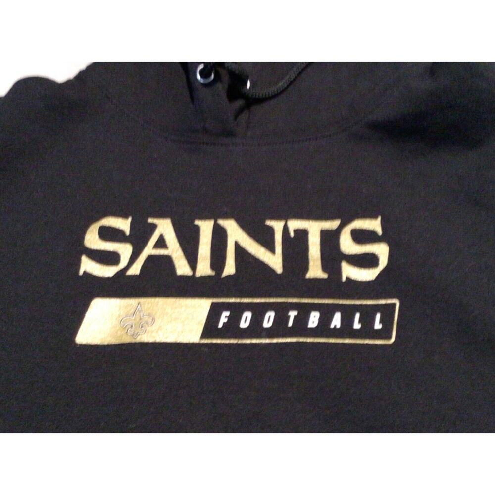 Port & Company New Orleans Saints Hoodie Black Size Large NFL Football Fan - Picture 2 of 4
